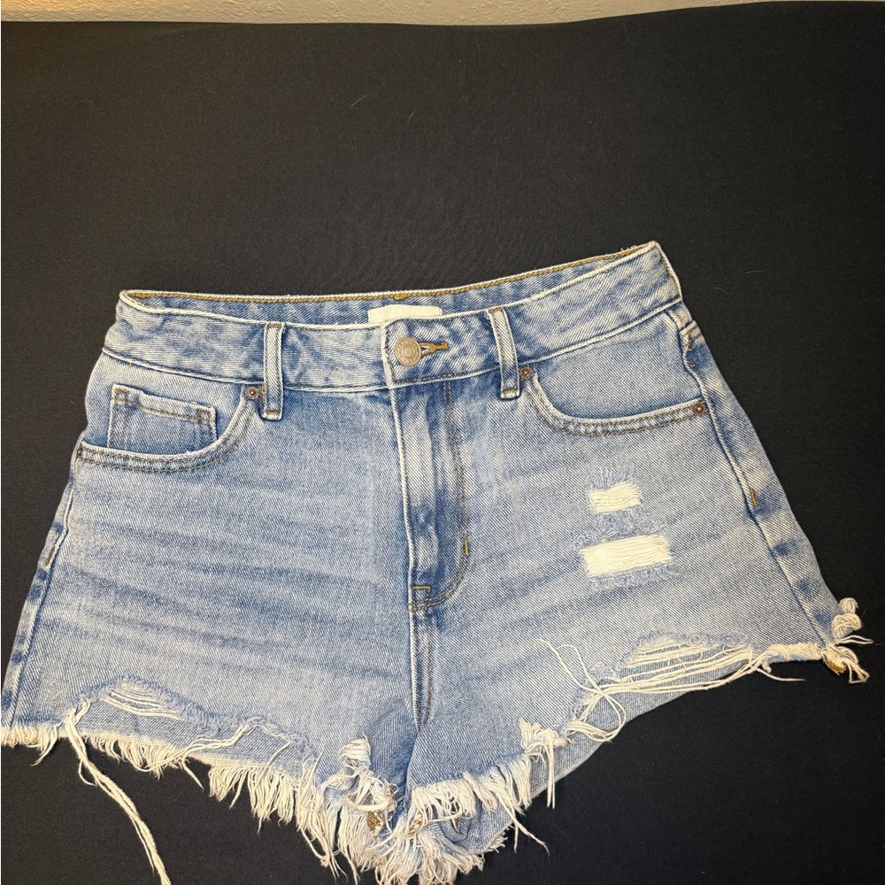 PacSun Light Blue Distressed Denim Cutoff Shorts